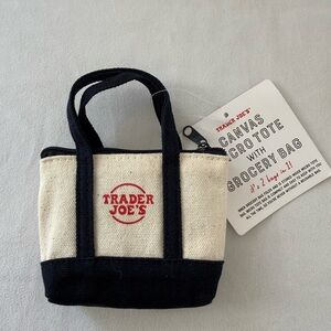 Trader Joes Canvas Micro Tote Navy